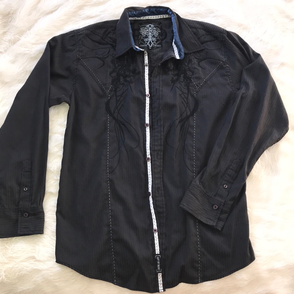 Roar embroidered button down